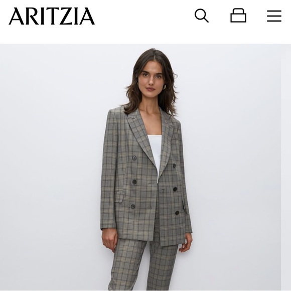 BABATON Samuel Blazer in Navy/Green Plaid, size 0 - Picture 2 of 2